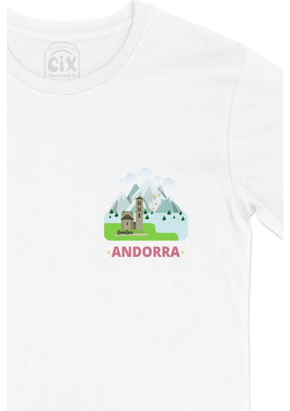Andorra Cep Logo Tasarımlı Beyaz Tişört fiyatları