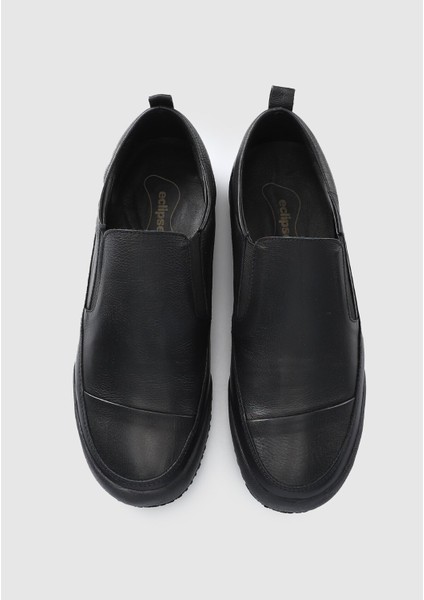 Siyah Deri Erkek Slip-On indirimleri