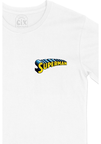 Superman Cep Logo Tasarımlı Beyaz Tişört fiyatları