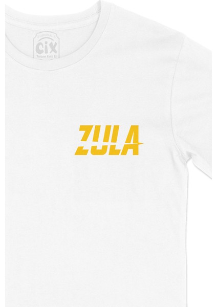 Zula Cep Logo Tasarımlı Beyaz Tişört