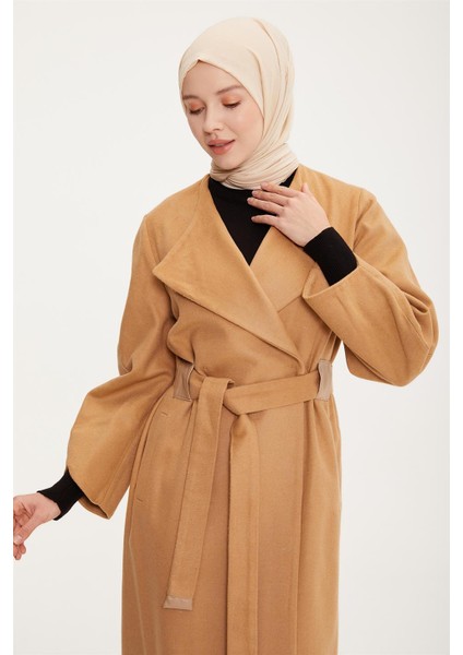 Balon Kollu Manto 22K8208 Camel