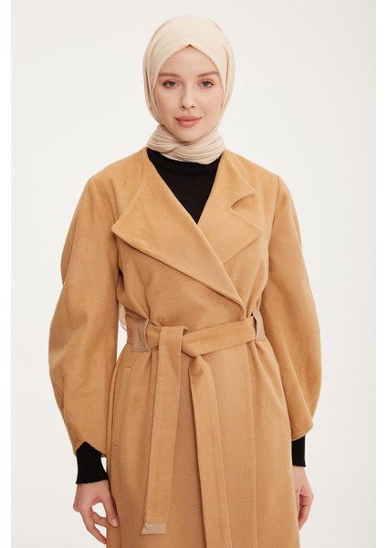 Balon Kollu Manto 22K8208 Camel