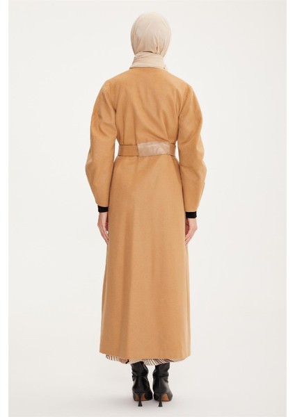 Balon Kollu Manto 22K8208 Camel