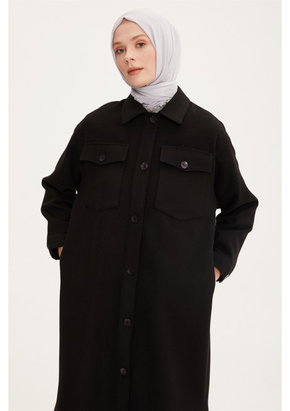 Oversize Gömlek Ceket 22K5006 Siyah fırsatları