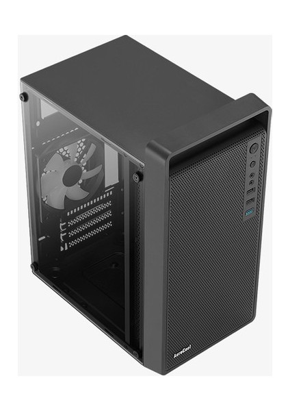 CS-109G 600W 1X12CM Frgb Fanlı, Tam Mesh Ön Panel, Micro Atx / Mini Itx Siyah Oyuncu Kasası (AE-CS109G600)