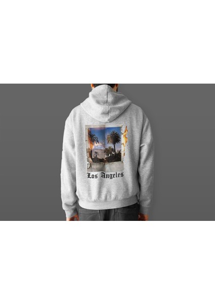 Unisex Oversize Sweatshirt Los Angeles Baskılı