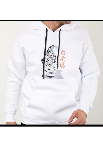Unisex Kapüşonlu Şardonlu Üç Iplik Sweatshirt