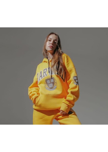 Unisex Oversize Üç Iplik Dokuma Şardonlu Baskılı Sweatshirt