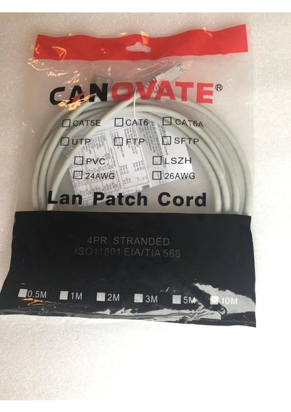 UTP CAT6 LSZH 3M PATCH CORD