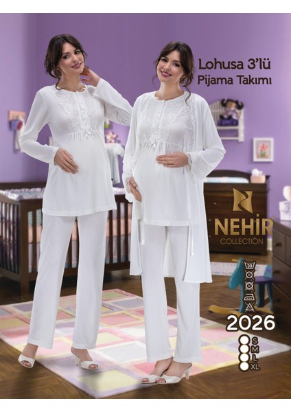 2026 Lohusa Pijama Takımı 3'lü Set