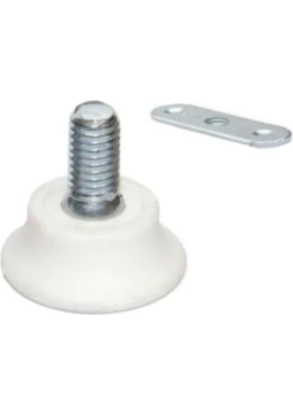 Küçük Bingo Beyaz Ayak M8 + Bağlantı Sacı (4'lü Paket)