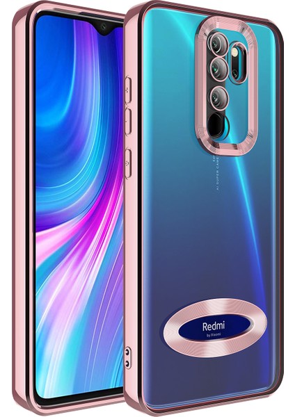 Xiaomi Redmi Note 8 Pro Kılıf Kamera Lens Korumalı Parlak Renkli Logosu Açık Kare Şeffaf