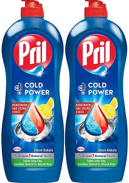 Cold Power Yağ Çözme Etkili Limon Kokulu Sıvı Bulaşık Deterjanı 675 gr 2 Adet