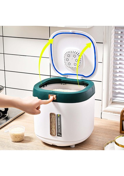 Tahıl Dispenser Gıda Konteyner Kiler Organizasyonu Ev İçin Su Geçirmez, Yeşil (Yurt Dışından) fırsatları