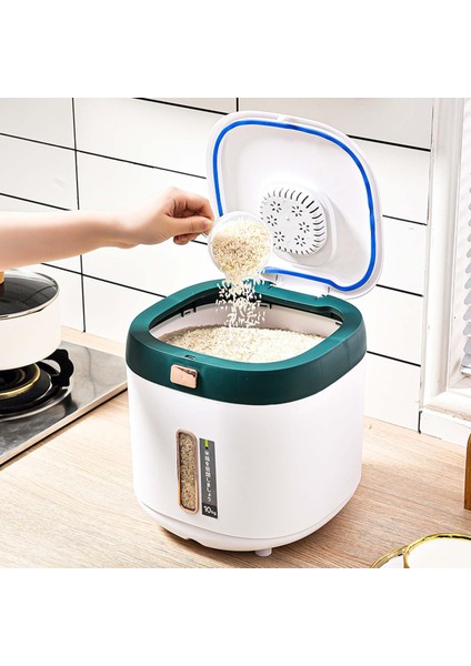 Tahıl Dispenser Gıda Konteyner Kiler Organizasyonu Ev İçin Su Geçirmez, Yeşil (Yurt Dışından) indirimleri
