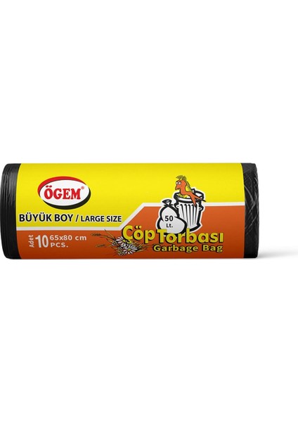 Toptan Çöp Torbası Büyük Boy 55X60 cm (1 Koli, 50 Adet)