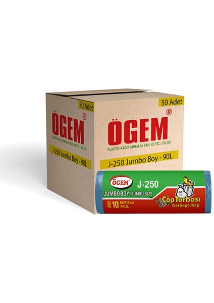 Toptan Çöp Torbası Jumbo Boy 80X110 cm - J250 (1 Koli, 50 Adet) fiyatları