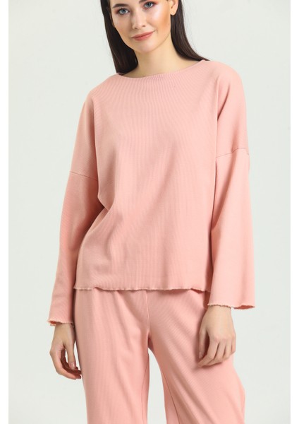 Kayık Yaka Fitilli Pijama Takımı fiyatları