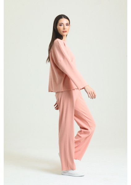 Kayık Yaka Fitilli Pijama Takımı fırsatları