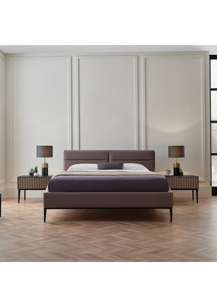 Riga Modern Klasik Çift Kişilik Başlıklı Karyola - Gri fiyatları