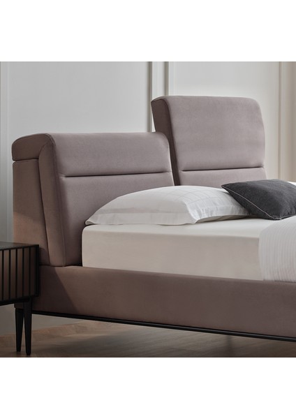 Riga Modern Klasik Çift Kişilik Başlıklı Karyola - Gri fırsatları