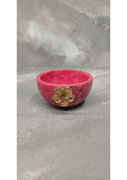 Mermer Kase- Çiçek Aksesuarlı