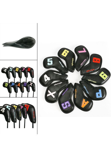 10 Sayı Uzun Boyun Golf Kulübü Başını Kapsar Golf Kamaları Için Büyük Renkli Numara 10 Parça-Black (Yurt Dışından) indirimleri