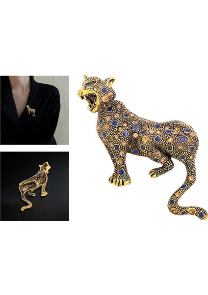 Moda Leopar Broş Pim Hayvan Şekli Rozet Giysi Çanta Aksesuarları Altın (Yurt Dışından) modelleri