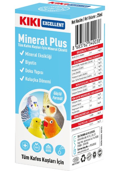 Kuş Mineral Plus 25 Ml. KB103