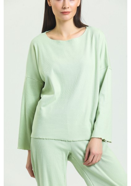 Kayık Yaka Fitilli Pijama Takımı fiyatları