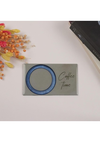 Epoksili Coffee Time Görselli Bardak Altlığı 2 Li