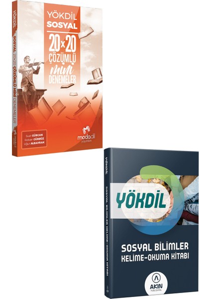 2023 Modadil YÖKDİL Sosyal Deneme+Akın Dil YÖKDİL Sosyal Kelime Okuma Kitabı
