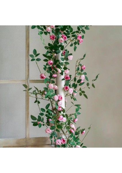 Masa Koşucusu Açık Dekor Pembe Için Çiçek Sarmaşıkları ile Yapay Çelenk (Yurt Dışından)