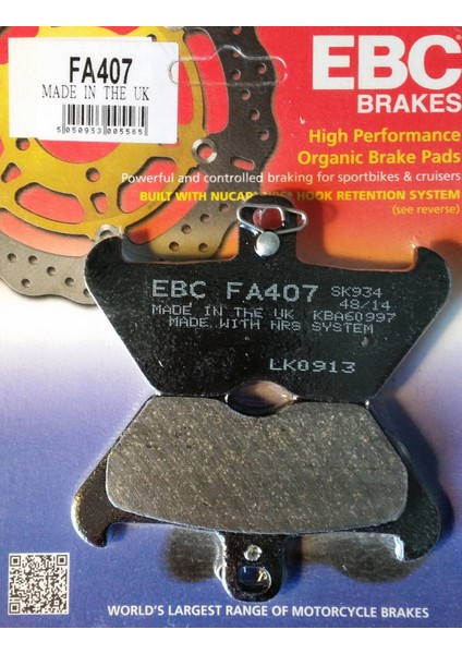 FA407 1994-2001 Bmw R 1100 Rt Uyumlu Ön Fren Balatası Organik Balata