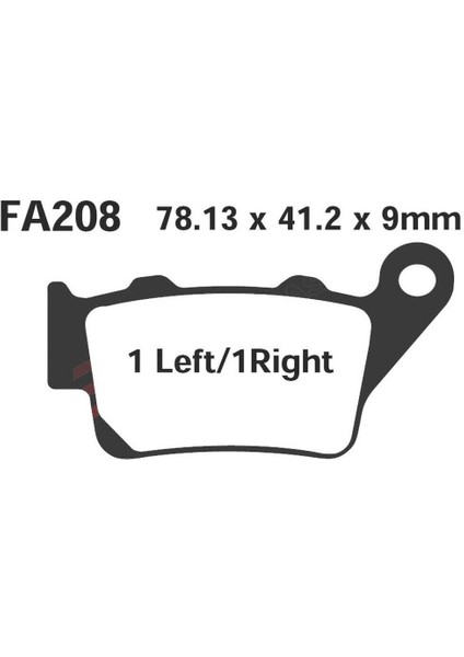 FA208R 2020-2023 Cf Moto 700CL-X Heritage Uyumlu Arka Fren Balatası Sinterli Balata