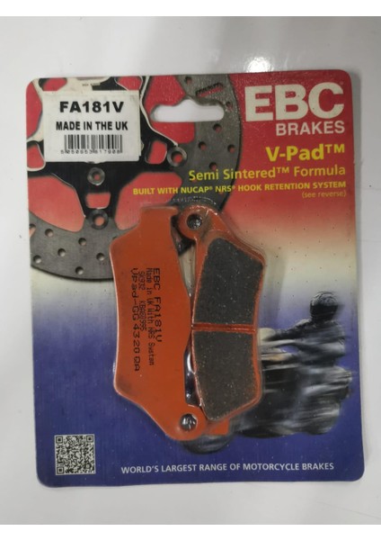 FA181V 2020-2023 Cf Moto 800MT Sport Uyumlu Arka Fren Balatası Yarı Sinterli Balata