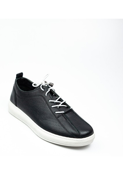 231679 Siyah Deri Kadın Günlük Ayakkabı