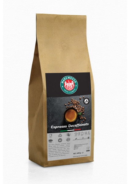 Mare Mosso Espresso Decaffeinato - Kafeinsiz - Espresso Kahve 1 Kg.