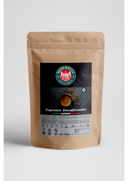 Mare Mosso Espresso Decaffeinato - Kafeinsiz Espresso Kahve 250 gr