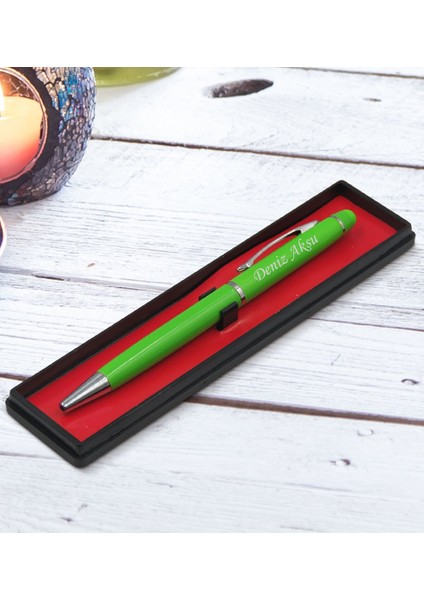 Bk Gift Kişiye Özel Isimli Açık Yeşil Touchpen Metal Tükenmez Kalem, Yeni Iş Hediyesi, Ofis Hediyesi