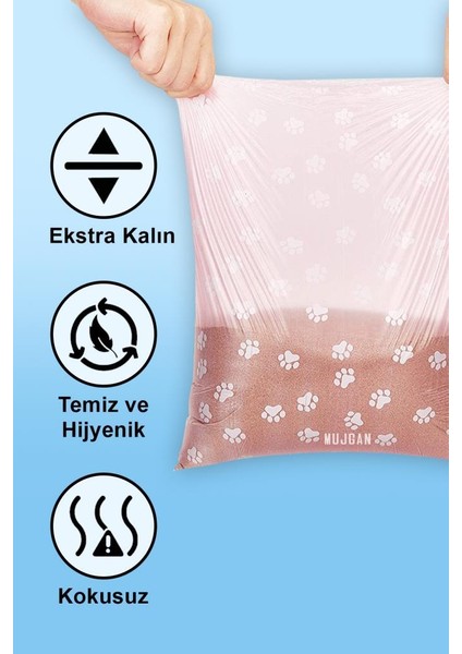 Desenli Evcil Hayvan Dışkı Toplama Rulo Poşeti 4'lü 30X15CM fırsatları