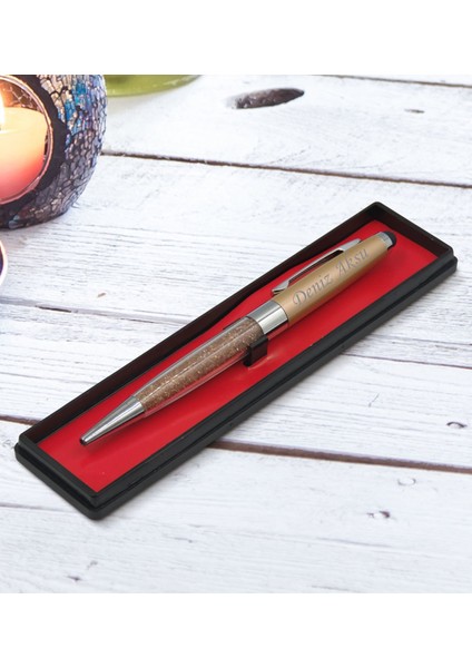 Bk Gift Kişiye Özel Isimli Light Gold Taşlı Touchpen Metal Tükenmez Kalem,yeni Iş Hediyesi,ofis Hediyesi