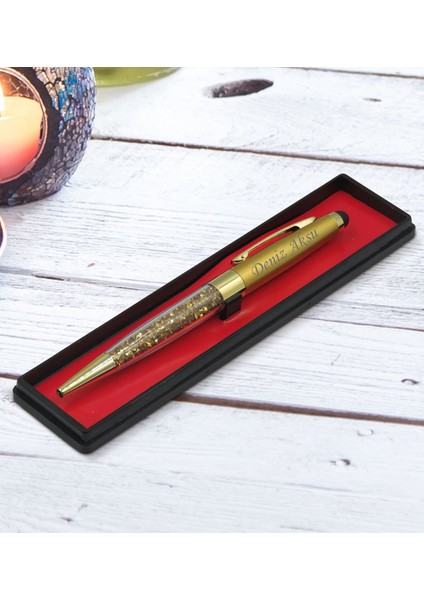 Gift Kişiye Özel Isimli Gold Taşlı Touchpen Metal Tükenmez Kalem, Yeni Iş Hediyesi, Ofis Hediyesi