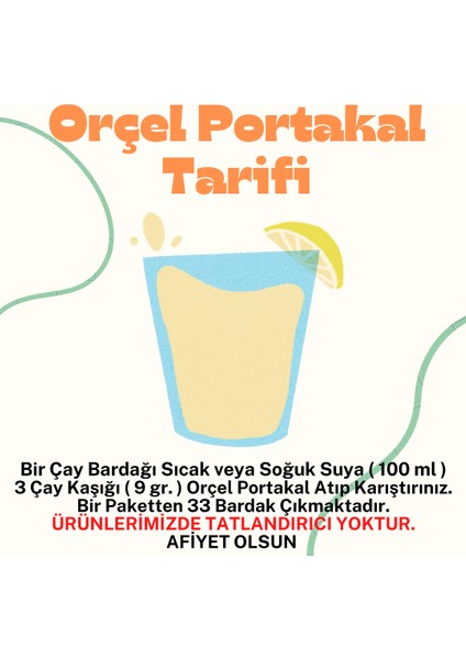 Muzlusüt 200GR. + Orçel Kivi 300GR. + Orçel Portakal 300GR. Aromalı Içecek Tozu Oralet Çay