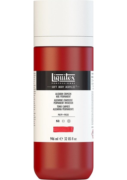 Professional Soft Body Akrilik Boya 946ML Alizarin Crimson Hue Permanent 116 S2