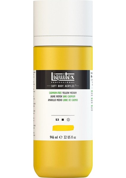 Professional Soft Body Akrilik Boya 946ML Cadmium-Free Yellow Medium 890 S3