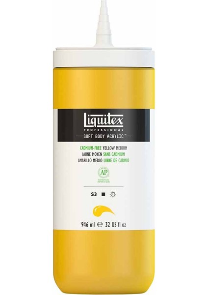 Professional Soft Body Akrilik Boya 946ML Cadmium-Free Yellow Medium 890 S3 fırsatları