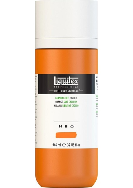 Professional Soft Body Akrilik Boya 946ML Cadmium-Free Orange 892 S4