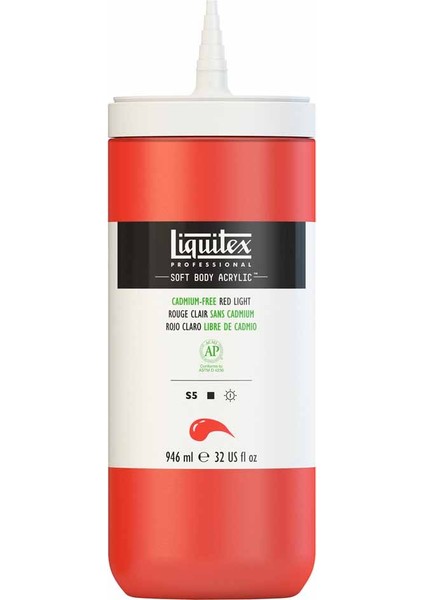 Professional Soft Body Akrilik Boya 946ML Cadmium-Free Red Light 893 S5 fırsatları