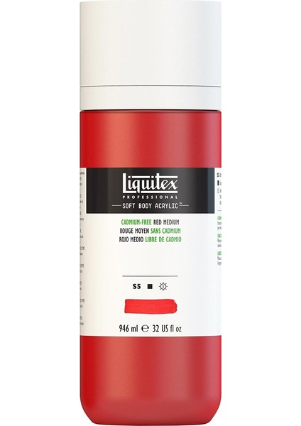 Professional Soft Body Akrilik Boya 946ML Cadmium-Free Red Medium 894 S5